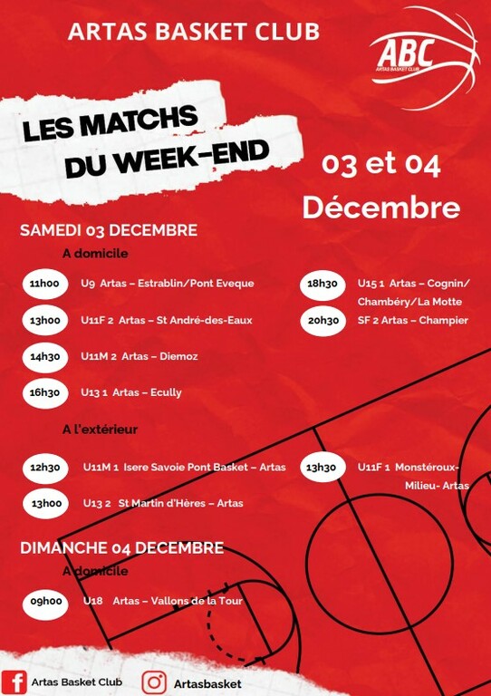 Match du 3 et 4 décembre 