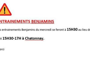 Entrainements BENJAMINS