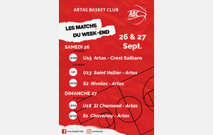 Matchs du 26 et 27 septembre