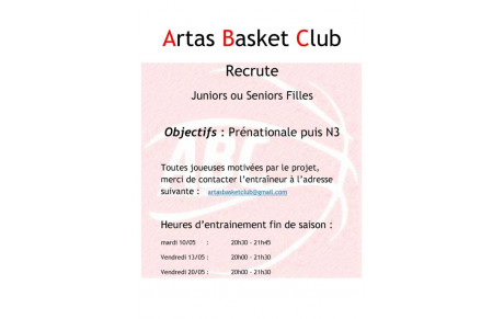 ABC Recrute Juniors ou Séniors Filles