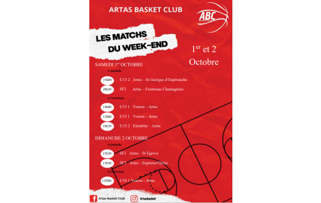 Match du 1er et 2 octobre